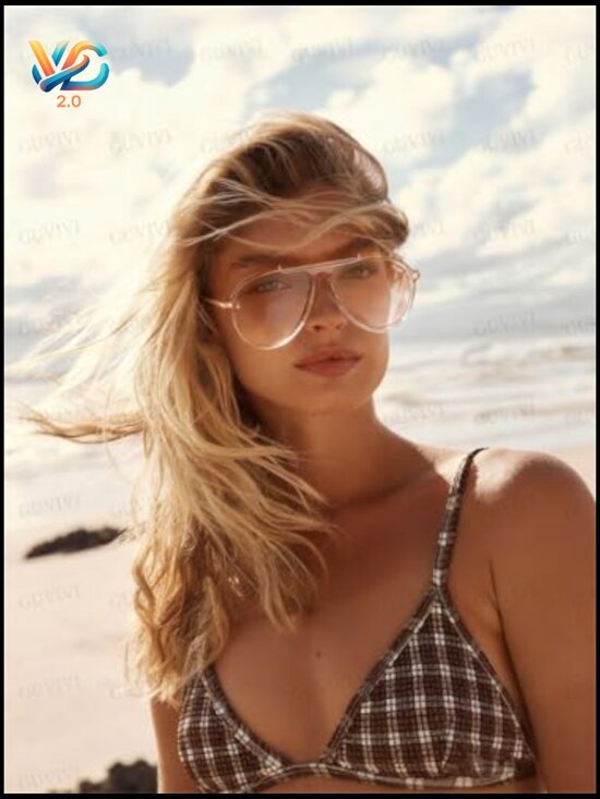 Oversized Aviator Sunglasses Retro Gold Metal Square 70s Tangle Free UV400